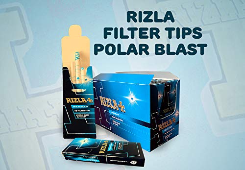 RIZLA Polar Blast Filter Tips Extra Slim POP CRUSHBALL Menthol Smoking Rolling Filter Tips - 24 Packs