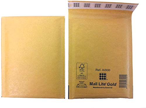 Sealed Air Mail Lite Bubble Bags Gold A/000 110 x 160 mm Box of 100