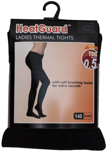 HeatGuard Ladies Black Thermal Tights 0.5 Tog 140 Denier