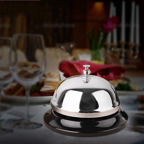 KAV - Desk/Table Call Bell Stainless Steel Service Bells for Kitchen Bar Restaurant Porter Reception Drama Play Game and Classic Concierge Use