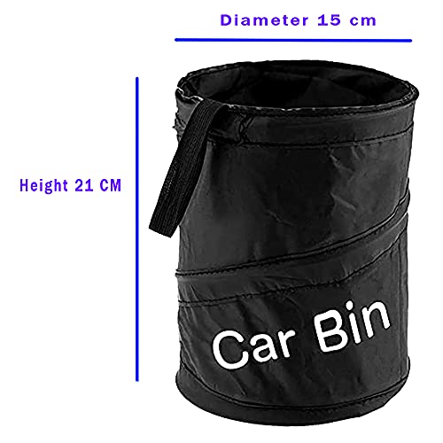 Mini Garbage, Rubbish and Trash Can, Litter Storage and Collection- Pop up, Pack of 1 (Black)