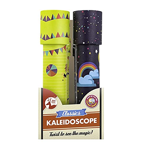 KAV Kaleidoscope Paper Tumble Wheel Magic Tin Tube Prism Lens Toys Educational Favors Science Toy for Children Birthday, New Year, Chrismas Best Gift - Pack of 2