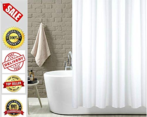 KAV - White Shower Curtains,Mould Proof and Mildew Resistant Extra Long/Extra Wide Shower Curtain Liner 100% Polyester (Choose your size from Drop down menu)