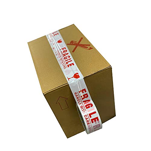 KAV - Fragile packing tape Super Strong & Low Noise Fragile Tape for Boxes & packing Heavy Duty Packaging Tape, Tape Pack - 48mm x 66m - Pack of 6