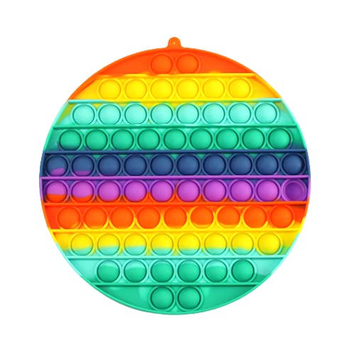 KAV 20x20cm Push and Pop Bubble Sensory Fidget Dimple Toys - Big Autism Stress Reliever Anxiety Relief Rainbow Colour Game for Baby, Kids and Adults