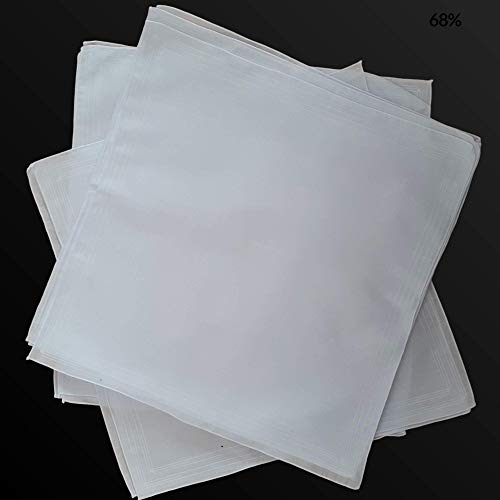 10 Pack Mens White Polyester Cotton Handkerchiefs