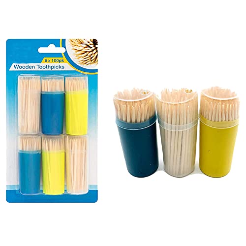KAV Wooden 1200 PCS Appetisers Toothpicks Eco-Friendly Cocktail Sticks Pocket Tooth Picks for Home, Office, Restaurants, Party or Crafts - 65mm