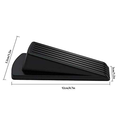 Door Stop Wedges Black Rubber (NOT Plastic) Door Stoppers for Home and Office Schools Care Homes Door Stop Wedges (Black)