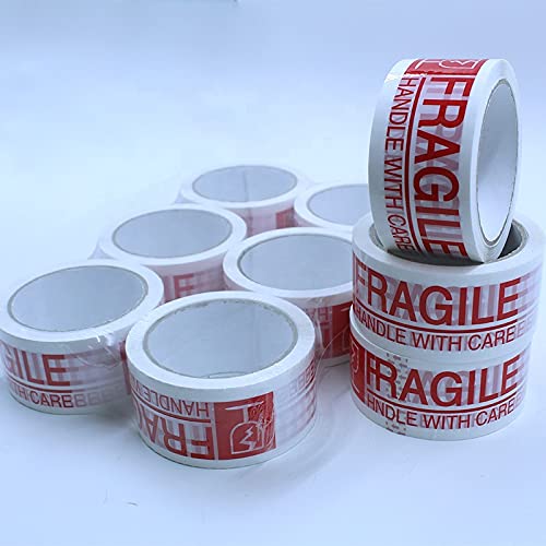 KAV - Fragile packing tape Super Strong & Low Noise Fragile Tape for Boxes & packing Heavy Duty Packaging Tape, Tape Pack - 48mm x 66m - Pack of 6