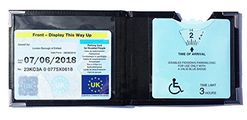 KAV- Black (Faux) Leather Disabled Parking Permit Holder - Ideal for All Your Badges