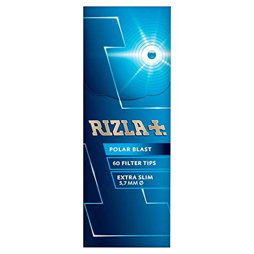 RIZLA Polar Blast Filter Tips Extra Slim POP CRUSHBALL Menthol Smoking Rolling Filter Tips - 24 Packs