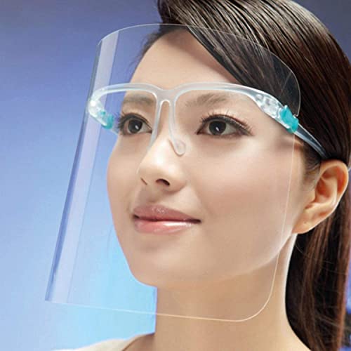 KAV Full Face Protector Shield - Visor with Glasses Frame - Double Sided Anti-Fog Effects, Lightweight, Reusable Cover - Covering Eyes, Nose, Mouth (Pack of 15)