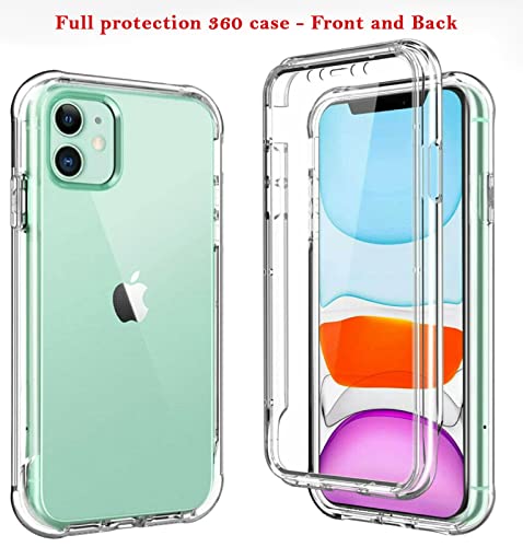 KAV 360 Front and Back TPU Clear Case for iPhone 13 Models - Shockproof, Slim, Lightweight Design and Wireless Charging Efficiency - Transparent and Scratch-resistant Cover