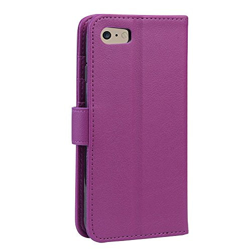 iPhone 8 Case, PU Leather Wallet Case Flip Cover with Card Slots & Stand For Apple iPhone 8 - Purple