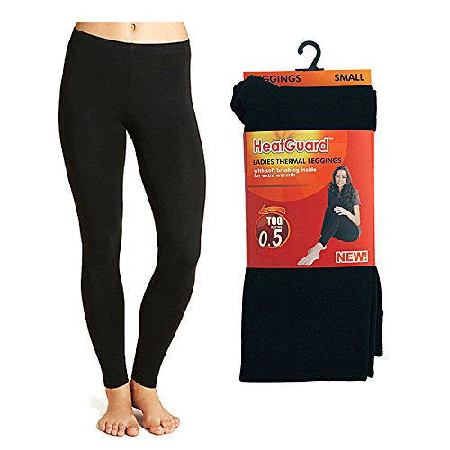 Kav Ladies Thermal Leggings Opaque Fleece Lined Tights for Women - Thick  Warm Footless Tight - Long Winter Leggins - Black (Small)