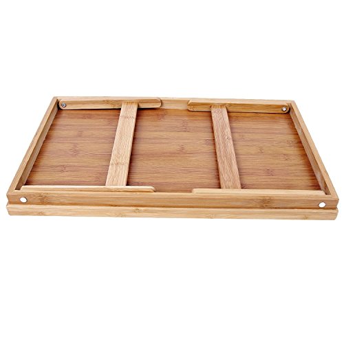 Lightweight Wooden Bamboo Serving Tray with Folding Legs