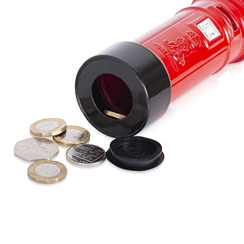 KAV Money Boxes London Post Box, Red Die Cast Money Bank/British Phone Booth Piggy Bank/United Kingdom Coin Saver/Savings Storage/Great Britain UK Souvenir/For Children and Adults of All Ages