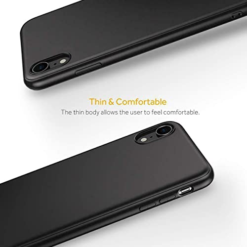 KAV TPU Gel Silicone Rubber Slim Thin Cover Case for iPhone 11, 11 PRO and 11 Pro Max - Shock Resistant and Flexible Apple Mobile Phone Protective Cover - Matte Black