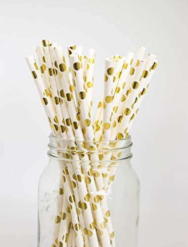 KAV Paper Straws 50 pcs Biodegradable Recyclable Drinking Straws for Party Birthday Wedding