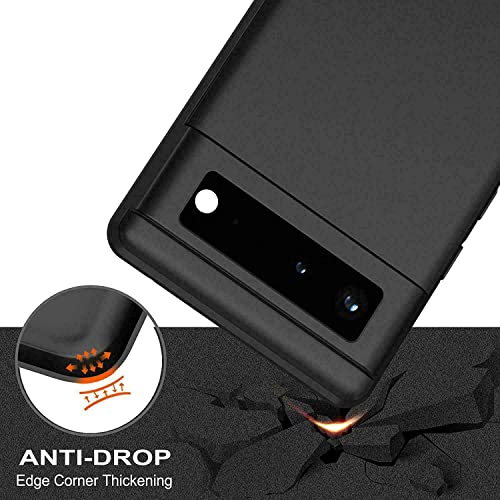 KAV Slim Matte Black Phone Cover for Google Pixel 6 Pro - 5G Case - TPU Shockproof Gel, Anti-Slip Feel Design, Slim and Washable (Black)