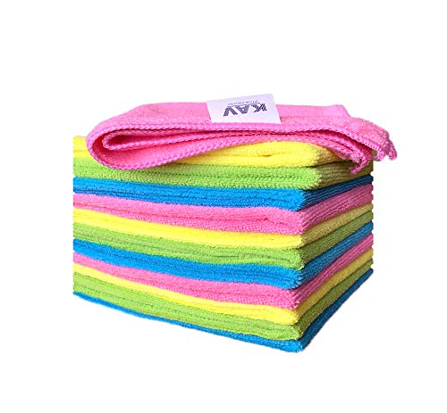 KAV® Reusable Ultra Absorbent Lint Free Microfibre Micro Fibre fiber Cleaning towels Cleaner Cloth For kitchen Shower glasses drying cars