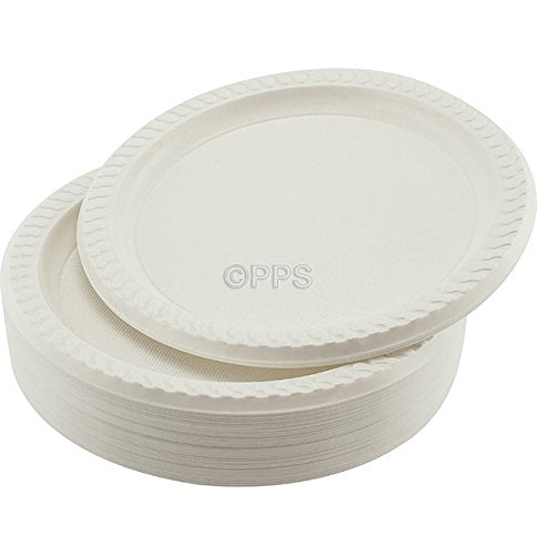 100 White Plastic Plates - 9 inch/23cm Quality Durable Plates Ideal for hot and Cold Food