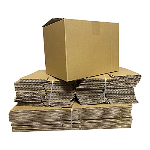 KAV Pack of 25 Royal Mail Brown Single Wall Shipping Postal Parcel Cardboard Boxes - 5x5x5, 8x6x6, 9x6x6, 12x9x6, 12x9x9 inches Wrap Kraft Packing Boxes for Business, Storing or Gift