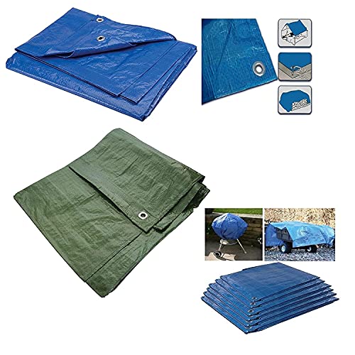 KAV - Tarpaulin waterproof heavy duty 130 GSM LARGE - 4.8M x 6 M (16ftx 20 FT) with Eyelets ground sheet Multifunctional Quality Cover Tarp