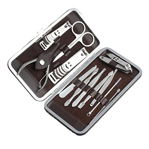 WhizzTech - 12-Pieces Nail care Personal Manicure & Pedicure Set, Travel & Grooming Kit Tools
