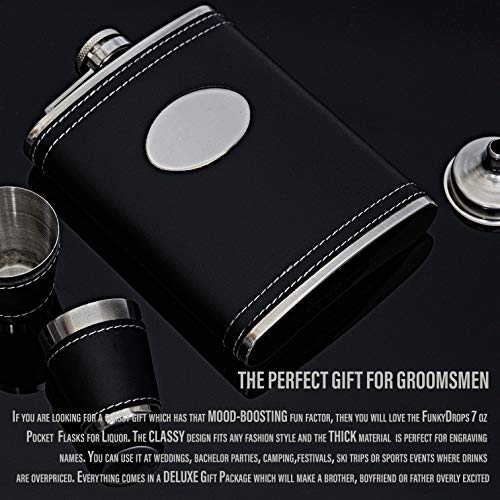 Stainless Steel Hip Flask, Hip Flask Gift Set + Funnel