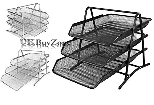 KA Tidy Storage Wire Mesh Document Tray Desk Office A4 Letter Paper Organiser Tidy Storage ice A4 Letter Wire Mesh Doc