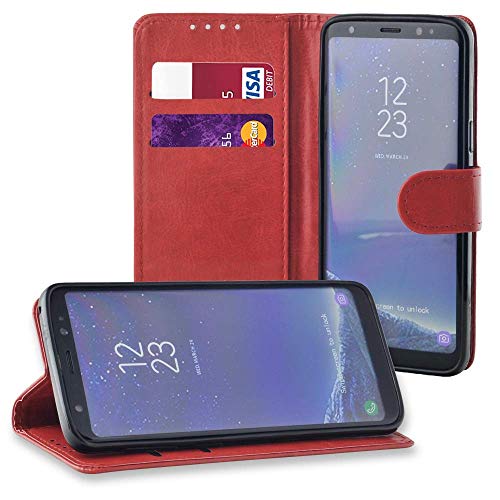 KAV (FAUX Leather Folio Cover for Samsung Galaxy J6+ Case