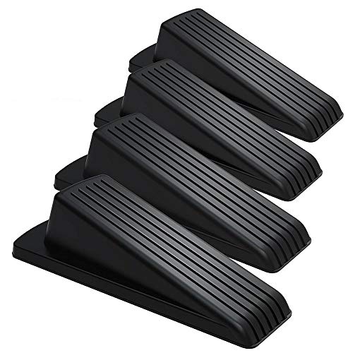 Door Stop Wedges Black Rubber (NOT Plastic) Door Stoppers for Home and Office Schools Care Homes Door Stop Wedges (Black)