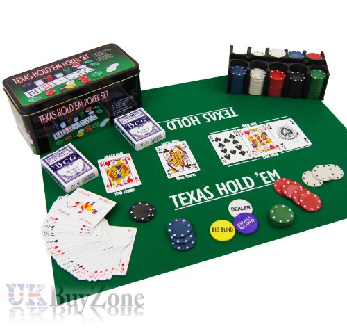 Texas Holdem Poker Set In Metal Tin