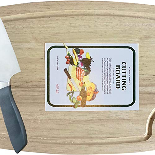 KAV Rubber Bamboo Wood Chopping Cutting Board Set with Deep Juice Groove & Hanging Holes Suitable for Kitchen Food Preparation - Fruit Vegetables Bread Carving Meat Fish Cheese etc