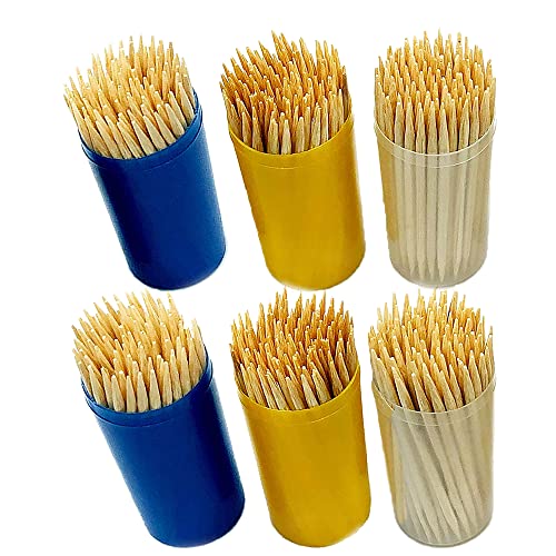 KAV Wooden 1200 PCS Appetisers Toothpicks Eco-Friendly Cocktail Sticks Pocket Tooth Picks for Home, Office, Restaurants, Party or Crafts - 65mm