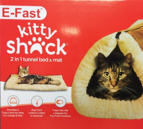 E FAST CE4 KITTY SHACK 2 IN 1 SELF HEATING PET TUNNEL BED & MAT CAT DOG PORTABLE HOT & WARM