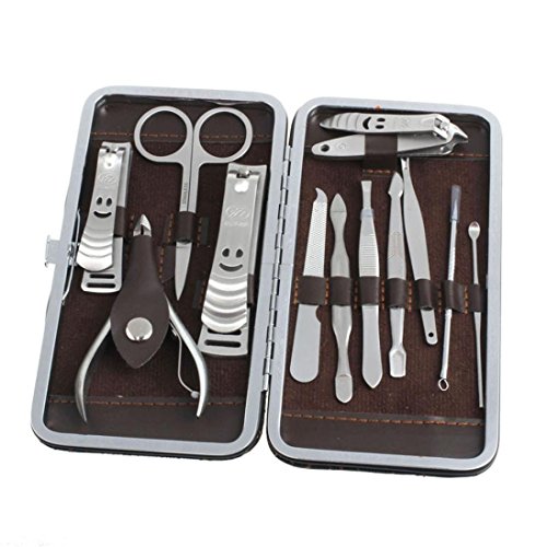 WhizzTech - 12-Pieces Nail care Personal Manicure & Pedicure Set, Travel & Grooming Kit Tools