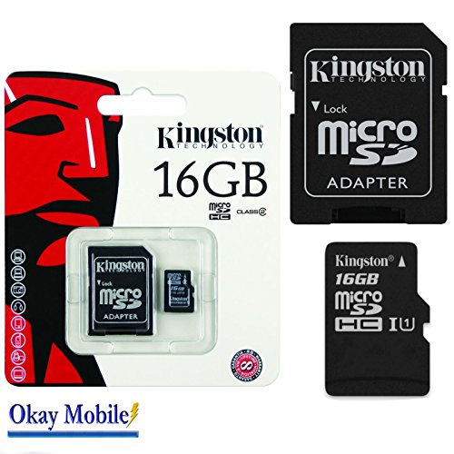 Original Kingston micro SD memory card SDHC 16GB for Samsung Galaxy J3 Duos (2016)