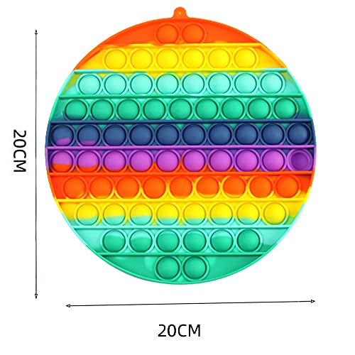 KAV 20x20cm Push and Pop Bubble Sensory Fidget Dimple Toys - Big Autism Stress Reliever Anxiety Relief Rainbow Colour Game for Baby, Kids and Adults