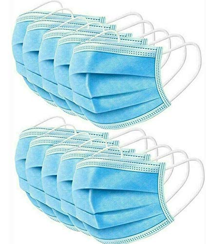 KAV – 3 Ply 3 Face Mask for adults, Basic Face Mask, Disposable General Use face masks Dust Mask, Breathable, Motorbike, Anti Haze For Commuting, Shopping and Outdoors UK SELLER