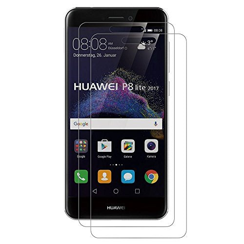 Huawei P8 LITE 2017 Screen Protectors, Tempered Glass Protective Films Invisible Transparent Clear Protection Display Shield for Huawei P8 LITE 2017 - (Pack of 3)