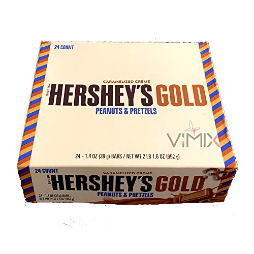 Full Box of HERSHEY'S Gold CARAMELIZED Creme BAR 39g Christmas Chocolates