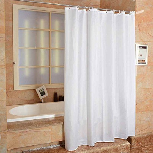Blue Quality XL Large Extra Long Wide Ice White Polyester Shower Curtain (W 220cm x D 180cm)