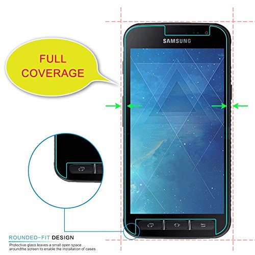 Galaxy Xcover 4 Protector, Tempered Glass Protective Films Invisible Transparent Clear Protection Display Shield for Galaxy Xcover 4 - (Pack of 2)