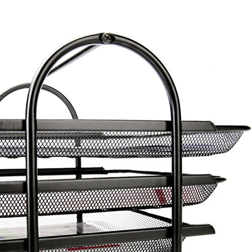 4 Tier File Rack 4-Tier File Rack Metal Mesh Letter Tray Scratch-Resistant Stackable Fo ...