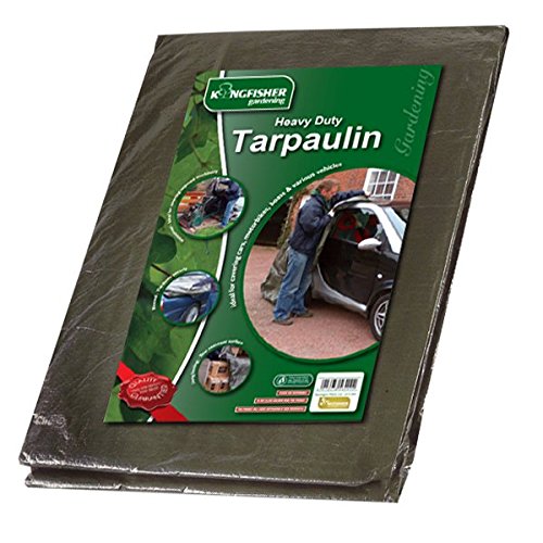 Kingfisher TP69 6 Foot x 9 Foot 100 GSM Heavy Duty Tarpaulin - Dark Green