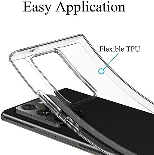 KAV - for Samsung Galaxy Note 20 OR NOTE 20 Ultra Case,Clear Transparent Flexible Bumper TPU + Hard PC Back Shockproof Ultra Thin Slim Protective Case Crystal Clear