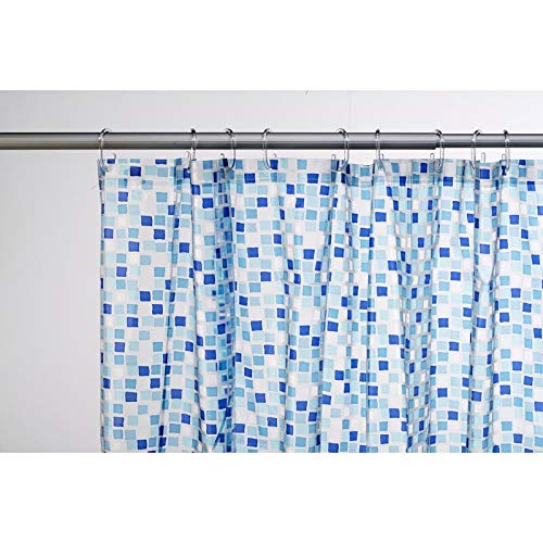 KAV KAV Waterproof Shower Curtain, Bathroom Curtain Liner Anti Mould Heavy Duty [PVC Free] [Chlorine Free] [mould Mildew Free] Curtain 180x180 - Peva ( vinyl) with hooks