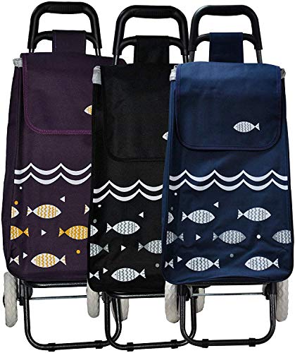 KAV Shopping Trolley Lightweight on 2 Wheels Trolley Bags for Shopping Cart Detachable Grocery Bag 47 L
